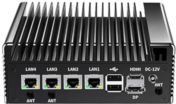 UDPTCP Mini PC Industriel (Carte PCB dix Couches), Ordinateur de Bureau sans Ventilateur Core N150, Double LAN, 2xCOM RS232, USB 3.0, 4K HD DP, Mise sous Tension Automatique, no RAM no SSD