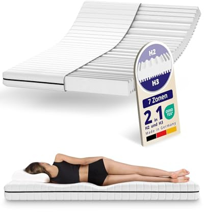 Mister Sandman Ergonomische 7-Zonen Kaltschaummatratze 200x200 cm– Wendematratze mit Zwei Härtegraden (H2/H3) – Bezug abnehmbar & waschbar – Rollmatratze – Made in Germany (Höhe: 15cm)