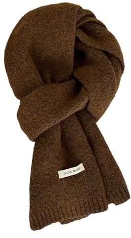 Generisch Schal Damen Herren Winterschal Einfarbiger Wollschal Strickschal Weiche Warm Kaschmir Schal Vielseitiger Winter Gestrickter Halsschal, 160 x 20 cm