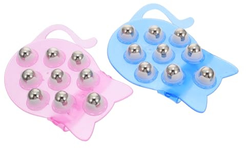 Abaodam Perlen Rollkugelmassagegerät 2 Stück Katzenförmiges mit Drehbaren Metallkugeln aus Kohlenstoffstahl und Ergonomischem Handgriff für Brust und Beinmassage
