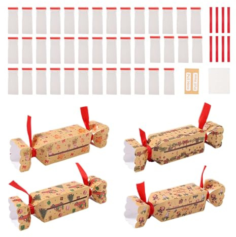 Scatole Per Monete Di Caramelle Cracker Natalizi, 4 Pezzi, Kit Cracker, Scatole Di Carta Per Caramelle, Decorative E Funzionali, Per Bambini, Compleanni, Eventi Festivi, Natale, Feste Di