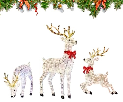 Beleuchtetes Rentier, realistische LED Festliche Beleuchtung | Winter Rentier - für Freunde Zuhause Urlaub Boden Rasen Garten Nacht Weg Winter Indoor