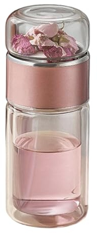 Teeflasche Mit Sieb Doppelwandig Teeflasche Trinkflasche Doppelwandig thermose Mit Teesieb Aus Edelstahl Thermo Glasflasche Mit Teesieb Teesiebflasche Für Büro, Freizeit Und Schule