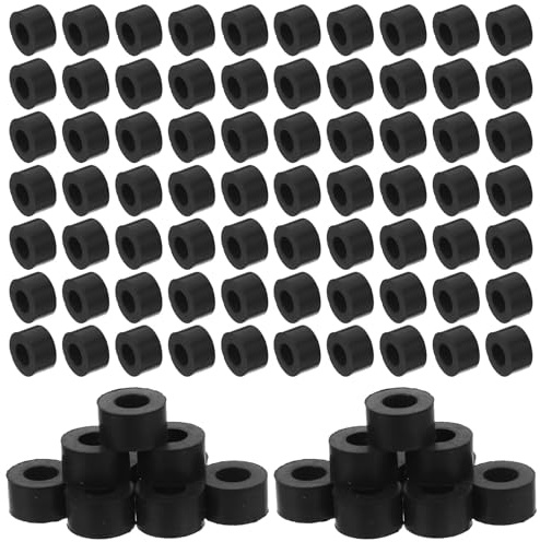 KICHOUSE 100 Pezzi Rondelle Antivibranti in Gomma 12 MM Od X 6 MM Id X 7 MM Spessore Cuscinetti Isolanti Antivibranti per Attrezzature Industriali Smorzatori di Vibrazioni Neri per
