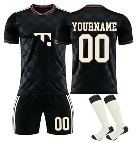 Champions Fußball Trikot 2025/26 Personalisiert mit Eigenem Namen/Nummer Fussball Geschenke Jungen, Hause/Auswärts Fussball Trikot Shorts Socken Komplettset Trainingsanzug für Herren/Kinder