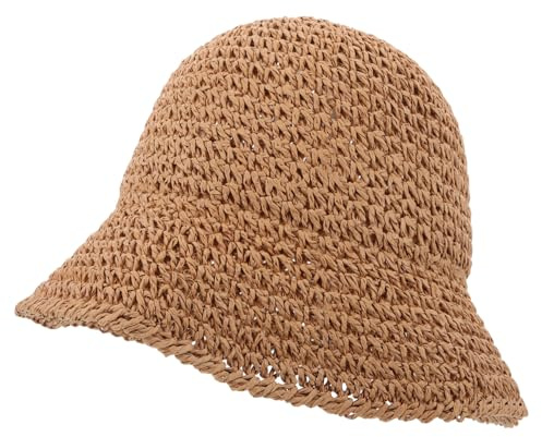 Baluue Cappello di Paglia da Donna Larga, Traspirante e Pieghevole, per Viaggi e Attività, Realizzato in Carta Leggera e Morbida