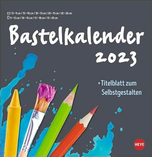 Bastelkalender 2023 anthrazit groß. Blanko-Kalender zum Basteln und selbst gestalten mit extra Titelblatt für eine persönliche Gestaltung. Foto- und Bastelkalender 2023. Format 32x33 cm