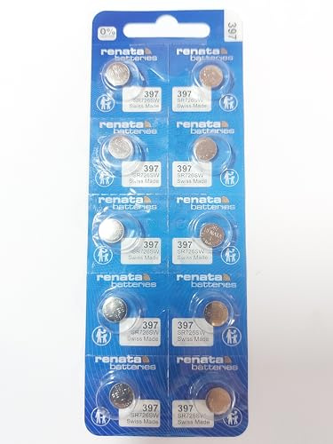 10 x 397 Silberoxid Knopfzelle Renata SR726SW