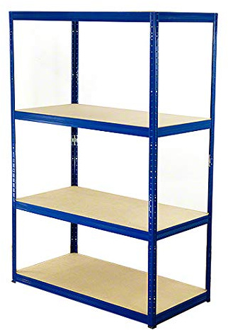 MODO24 Metallregal Steck- Werkstatt- Lager- Schwerlastregal Helios 180x120x60cm VERZINKT oder viele Farben Tragkraft bis 400 Kg je Boden (HxBxT: 180x120x60cm, 4 Böden, 275 kg je Boden, blau)