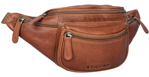 STILORD Eliah Vintage Gürteltasche aus Leder - Perfekt für Reisen, Festivals und Outdoor - Unisex Bauchtasche für Handy und Kamera Farbe:Cognac - Hellbraun