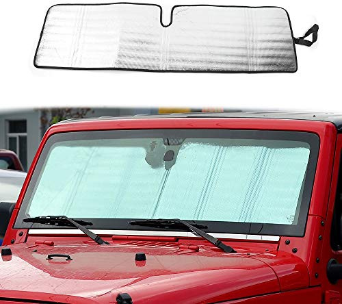 Beside_Auto Windschutzscheiben-Sonnenschutz für Jeep Wrangler Rubicon Sahara TJ JK JKU 2-Türer & 4-Türer