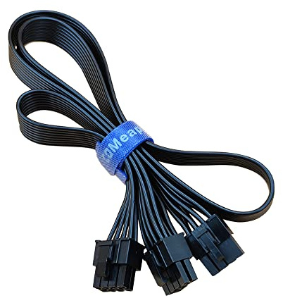 COMeap PCIe de 8 clavijas Masculino a Doble PCIe 2X 8 pines (6 + 2) Masculino Cable adaptador de corriente para Seasonic Fuente de alimentación 25 pulgadas + 9 pulgadas (63 cm + 23 cm)
