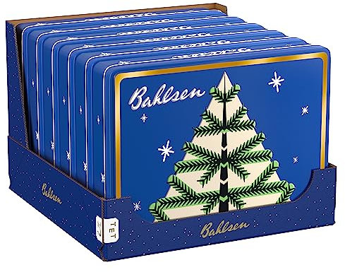Bahlsen Weihnachtsdose 2024, festliche Gebäckdose mit Klassikern wie Lebkuchen und Zimtsterne, Großpackung (6 x 300 g)