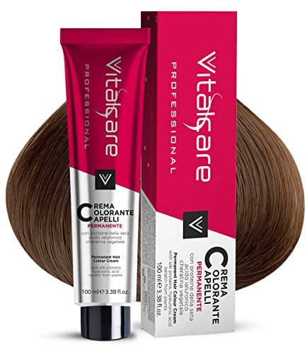 Vitalcare | Professional - Colorazione Permanente Professionale, Crema Colorante Capelli, Tintura Capelli con Proteine della Seta, Biondo N° 7/00, 100ml