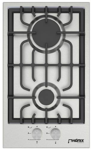 Phönix Domino-SL Plaque de cuisson à gaz en acier inoxydable 2 feux propane/gaz naturel