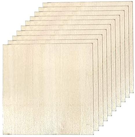 DOITEM Balsaholzplatten, 10 Stück dünne Holzplatten aus Balsaholz, 100 x 100 x 2 mm, blanko, für Cricut-Macher, Holzhandwerk, Malerei, Gravierte Modellbauprojekte