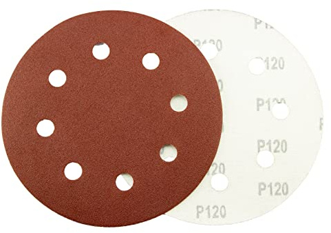 Disco abrasivo, rotondo, 8 fori, 180 mm, 25 pezzi, grana 120