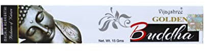 Bastoncini di incenso Golden Nag Buddha - Realizzati a mano in India - 15g (10-12 Bastoncini) per yoga e profumazione della casa