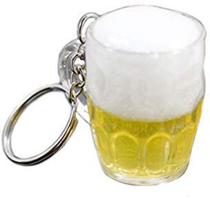Porte-clés en forme de tasse de bière en résine pour femme - Accessoire créatif et exquis - Taille M - Autres pierres précieuses, conforme à l'image., M
