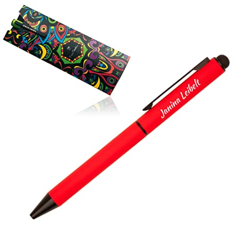 Pierre Cardin® CELEBRATION Kugelschreiber mit Gravur | Premium Stift Box | blaue Mine | edel | personalisiertes Geschenk | Namen | graviert | Jahrestag | Geburtstag (Rot)