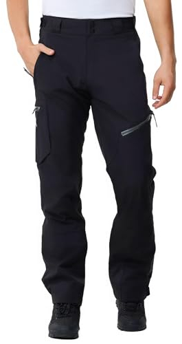 ATLASLAVA Hose Herren Wanderhose Wasserdicht Trekkinghose Atmungsaktiv Outdoorhose Männer zum Outdoor-Aktivitäten und Außenarbeiten Black L