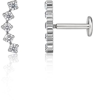 limerencia 18G Piercing al Corpo in Titanio,Set di 2 Pezzi per Helix Piercing Labbro per Donna Uomo,Piercing Trago con 6 mm 8 mm per Elice/Naso/Tragus/Cartilagine e Labret