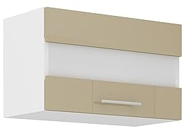 Kuechen-preisbombe Küche Glashängeschrank 60 Lara Cappuccino Hochglanz Küchenzeile Küchenblock