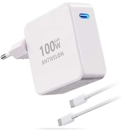ANTWELON 100W USB C Chargeur GAN Ordinateur Portable Type C pour MacBook Pro 16 15 14 Zoll,MacBook Air,iPad Pro,Galaxy S23 S22,Dell XPS,HP,Lenovo,ASUS,Tablette, téléphone,2M USB C vers C câble