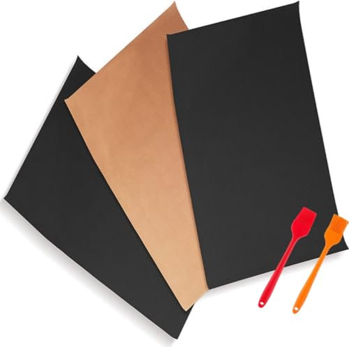 3 Pezzi Griglia Tappetino Grill con 2 spazzole per barbecue，Grill mat Riutilizzabili，per Barbecue Antiaderente Riutilizzabili Stuoie Barbecue Griglia Barbecue.