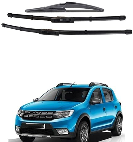 SUMRED Scheibenwischer für Dacia Sandero 2015-2019 Geräuschloses Wischerblatt Ohne Knochen,Black