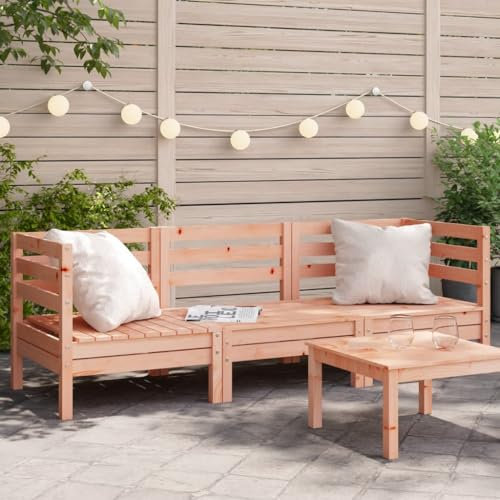 HEFZGDB Gartensofa 3-Sitzer Massivholz Douglasie Balkon Sofa Gartenmöbel Lounge Sofa Outdoor Geeignet für Terrasse, Pool und Garten.