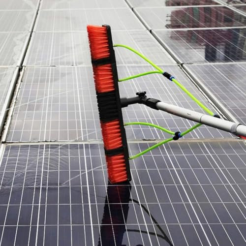Fensterreiniger mit Teleskopgriff, Reinigung von PV-Anlagen, 3-12 m wasserführende Teleskopstange mit Bürste für die Reinigung von hohen Fenstern(10m/32.8ft)