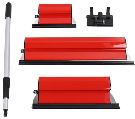 Outil de Plâtrage Mural, Jeu de Lames D'écrémage pour Cloisons Sèches, Spatule de Plâtre de Lissage en Acier Inoxydable, Truelle de Finition avec Poignée Réglable (10 16 24 pouces)