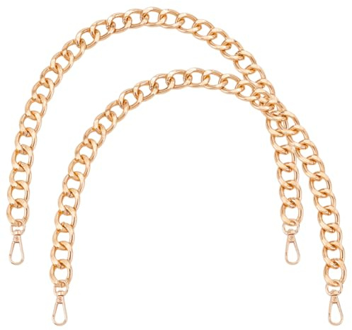 PH PandaHall 2 st tjock metallhandväska kedja, guldmetall, kedjearmband, 23,6 tums handtag, axelrem, handväska, kedja, ersättning med spännen för handväska, crossbody-väska, underarmsväska, skolväska