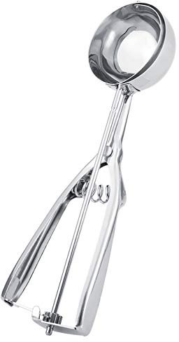 Stainless Steel Ice Cream Scoop Cookie Scoop Trigger for Ice Cream Melon Stainless Steel Sorbet Meat Fruit Balls 6cm Diameter Silvery (6CM)