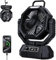 AJVV Camping Fan, 20000mAh Rechargeable Battery Fan with Stepless Wind Speed, Rechargeable Personal Desk USB with Hanging Hook/Light/Power Bank, for Home Outdoor Travel Fishing - Black