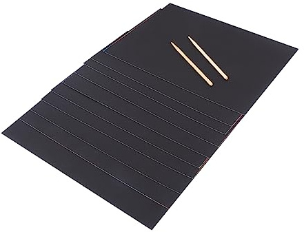 Toyvian 2packung Dazzling Scratch Paper Umweltfreundliche Kreative Diy Kratzpapiere Für Vorschul Und Grundschulalter Schwarz