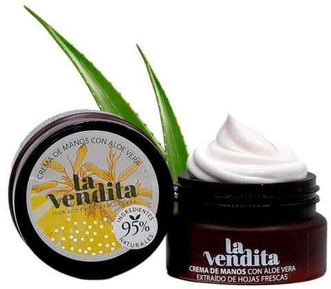 Crema de Manos Reparadora con Aloe Vera Ecológico, Hidratación Profunda para Piel Seca y Sensible, Rápida Absorción, 100 ml - La Vendita