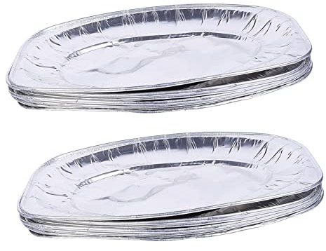 Mobestech 10piezas Bandeja De Aluminio Desechable Bandejas Para Barbacoa Aluminio De Para Hornear