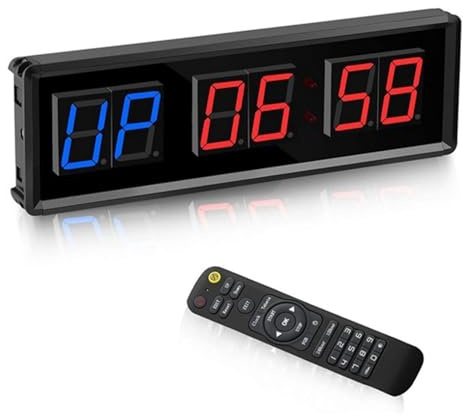 BAFEIYA Grande Orologio Digitale a LED di Grandi Dimensioni Timer da Palestra, Timer a intervalli LED, Orologio Digitale for Il Conto alla rovescia, Timer for Il Fitness, cronometro con cifre su/Giù