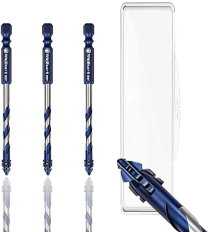 WojBear 3 PCS 6mm Masonry Drill Bits Set, YG6X Tungsten Carbide Drill Bit for Masonry, Concrete, Marble, Brick, Tile, Wood, Glass, Plastic（6,6,6mm）