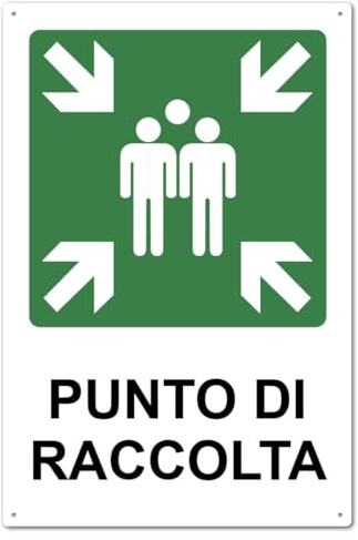 AGRICOM Cartello Punto di Raccolta 20x30 cm per Esterni e Interni | Segnaletica di Sicurezza e Protezione in Polipropilene | Con Biadesivo e Fori per Fissaggio | Resistente Agenti Atmosferici