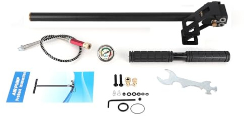 SIXRUN Pompa Manuale Ad Alta Pressione, Acciaio Al Tungsteno, Design Ergonomico, capacità 6000 Psi, Ideale per Pistole Ad Aria Compressa e Pneumatici PCP