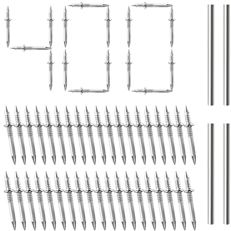 400 Pcs Multi-Purpose Double Headed Skirting Nails with 5 Sleeve Tool | Double Sided Nails for Wooden Furniture , Chairs, Sofas, Bedside Tables and Wall Panels