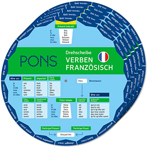 PONS Drehscheibe Verben Französisch: Unregelmäßige Verben schnell nachschauen Verpackungseinheit 5 Exemplare (5 x 3-12-516372-2)