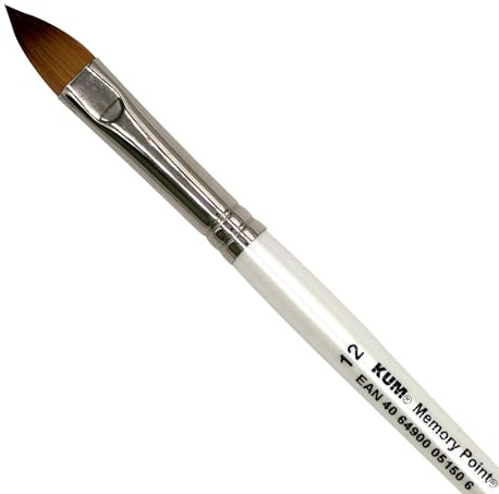 KUM - Aquarellpinsel Memory Point Katzenzungenform Größe 12 | Malpinsel für Künstler, Künstlerbedarf für Aquarellmalerei und Watercolor