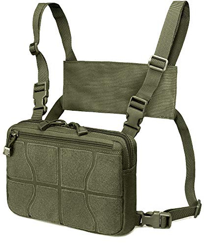 WYNEX Sac de Poitrine Tactique Pochette de Poitrine Harnais Militaire Sacoche Poitrine Homme Antivol Poche Pectorale Chest Rig Tactique pour Radio Talkie Walkie Téléphone