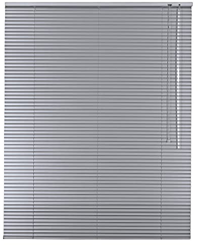 Alu Jalousie Aluminium Jalousette in Farbe Silber - Breite 40 bis 240 cm - Höhe 130/175 / 220 cm - Tür Fenster Rollo Jalousette Aluminium Fensterjalousie Lamellen Metall (80 x 130 cm)
