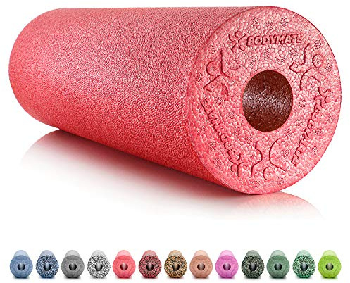 BODYMATE Foam roller Standard Medelhård Längd 45 cm Diameter 15 cm med gratis e-bok - Professionella foam roller-storlekar