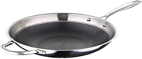 MasterPro Hi-Tech 3 Wok 28 cm Stainless Steel with Honeycomb Structure Triple Coating Kitchen Utensils Suitable for All Hobs